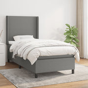 Boxspring met matras 100x200 cm donkergrijs stof
