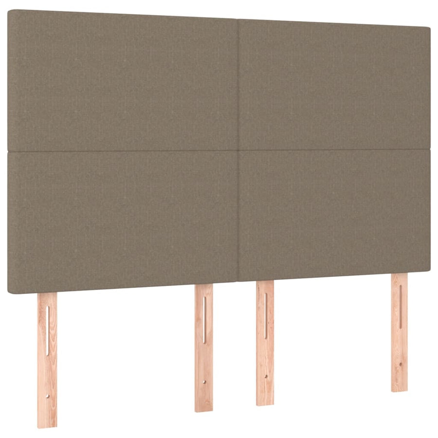 Boxspring met matras stof taupe 140x190 cm 140 x 190 cm Effen ontwerp