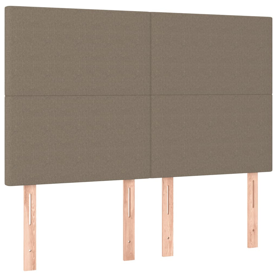 Boxspring met matras stof taupe 140x200 cm 140 x 200 cm Effen ontwerp