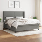 Boxspring Met Matras Stof Donkergrijs 160 x 200 cm Effen ontwerp