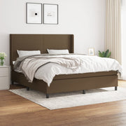 Boxspring 160x200 cm donkerbruin stof