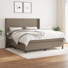 Boxspring Met Matras Stof Taupe 160 x 200 cm Effen ontwerp