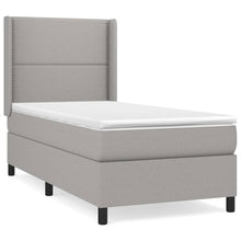 Boxspring Met Matras Stof Lichtgrijs 90 x 190 cm Effen met spijkers