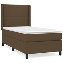 Boxspring Met Matras Stof Donkerbruin 90 x 190 cm Effen met spijkers
