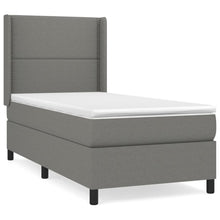 Boxspring Met Matras Stof Donkergrijs 90 x 200 cm Effen met spijkers