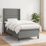 Boxspring met matras 100x200 cm donkergrijs