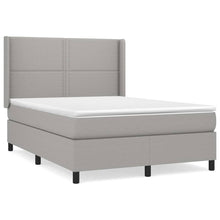 Boxspring Met Matras Stof Lichtgrijs 140 x 200 cm Effen met spijkers