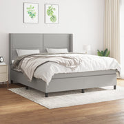 Boxspring met matras 180x200 cm lichtgrijs stof