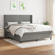 Boxspring 180x200 cm donkergrijs met pocketvering matras