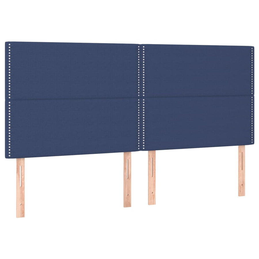 Boxspring Met Matras Stof Blauw 180 x 200 cm Effen met spijkers