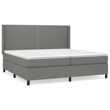 Boxspring Met Matras Stof Donkergrijs 200 x 200 cm Effen met spijkers