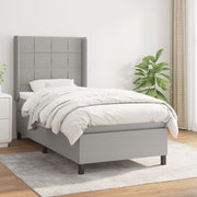 Boxspring met matras 90x190 cm lichtgrijs stof