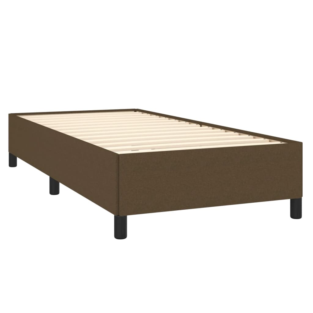 Boxspring Met Matras Stof Donkerbruin 90 x 200 cm Blok met vierkanten