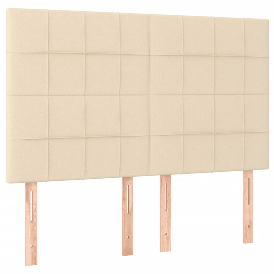 Boxspring met matras stof crèmekleurig 140x200 cm 140 x 200 cm Crème