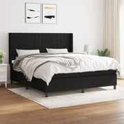 Boxspring 160x200 cm stof zwart