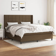 Boxspring met matras stof donkerbruin 160x200 cm
