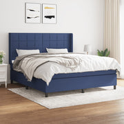 Boxspring met matras blauw 160x200 cm