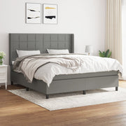 Boxspring met matras 180x200 cm donkergrijs