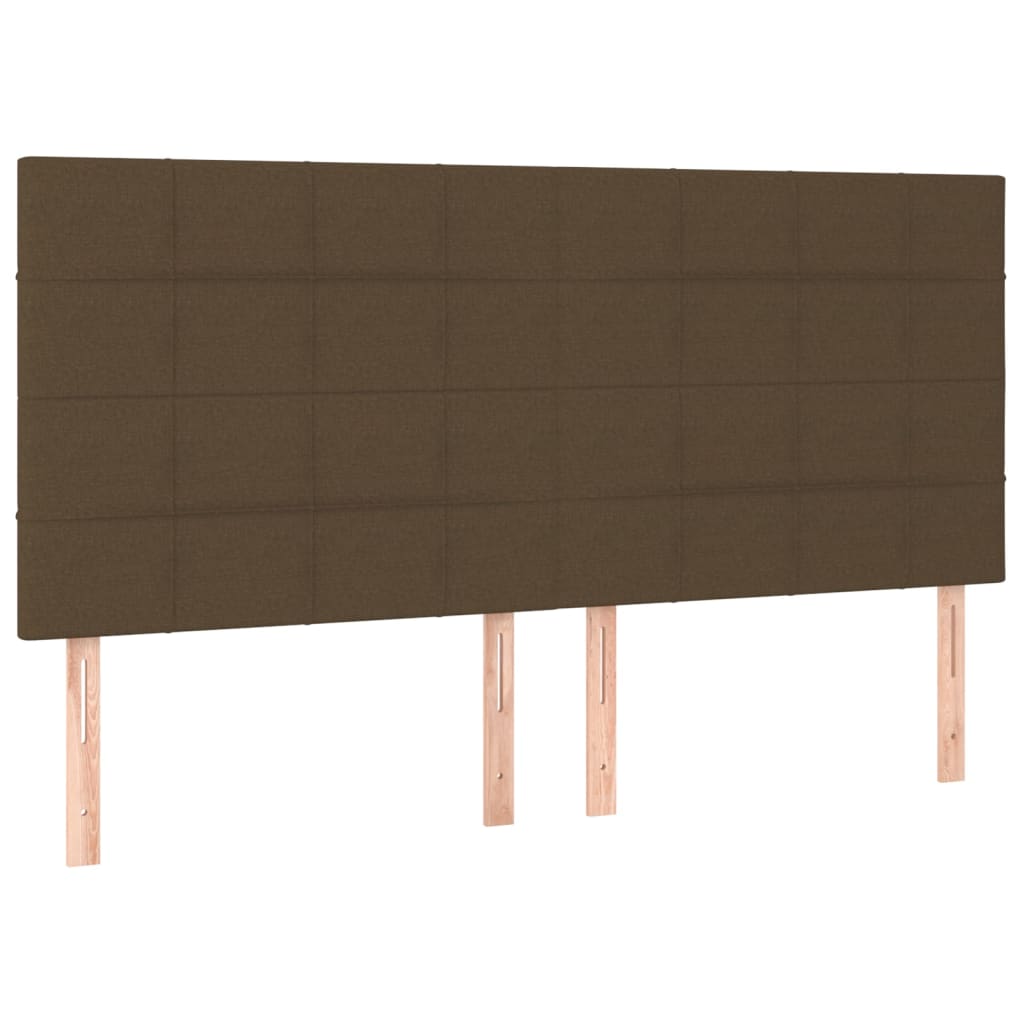 Boxspring Met Matras Stof Donkerbruin 180 x 200 cm Blok met vierkanten