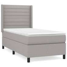 Boxspring Met Matras Stof Lichtgrijs 80 x 200 cm Horizontale strepen