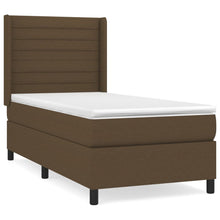 Boxspring Met Matras Stof Donkerbruin 80 x 200 cm Horizontale strepen