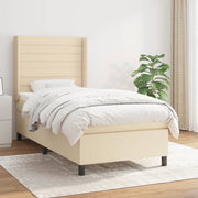 Boxspring met matras 90x190 cm crèmekleurig