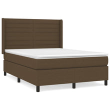 Boxspring Met Matras Stof Donkerbruin 140 x 200 cm Horizontale strepen
