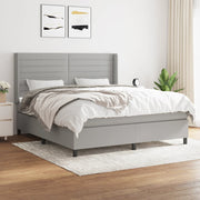 Boxspring 160x200 cm lichtgrijs met pocketvering matras