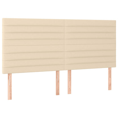 Boxspring Met Matras Stof Kleurig Crème 160 x 200 cm Horizontale strepen