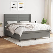 Boxspring met matras 180x200 cm donkergrijs