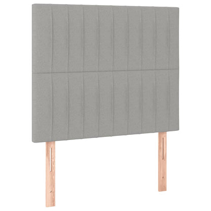 Boxspring Met Matras Stof Lichtgrijs 90 x 190 cm Verticale strepen