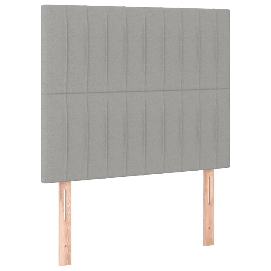 Boxspring Met Matras Stof Lichtgrijs 90 x 190 cm Verticale strepen