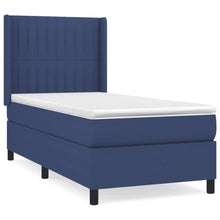 Boxspring Met Matras Stof Blauw 90 x 190 cm Verticale strepen