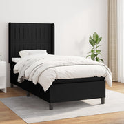 Box spring with mattress fabric black 100x200 cm