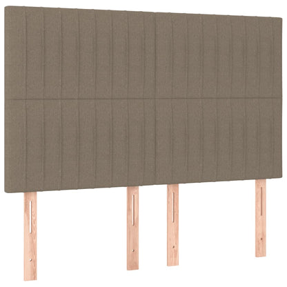 Boxspring Met Matras Stof Taupe 140 x 190 cm Verticale strepen