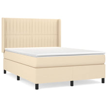 Boxspring Met Matras Stof Kleurig Crème 140 x 200 cm Verticale strepen