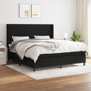 Boxspring 160x200 cm stof zwart