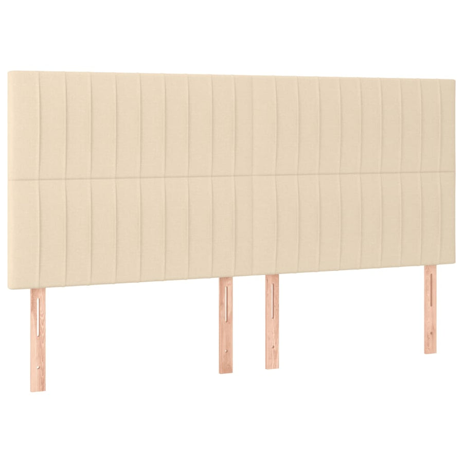 Boxspring Met Matras Stof Kleurig Crème 200 x 200 cm Verticale strepen