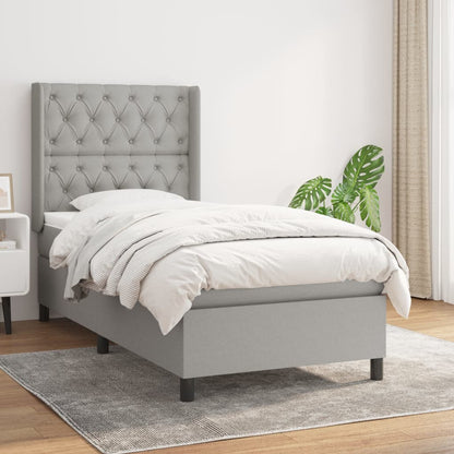 Boxspring Met Matras Stof Lichtgrijs 80 x 200 cm Getuft ontwerp