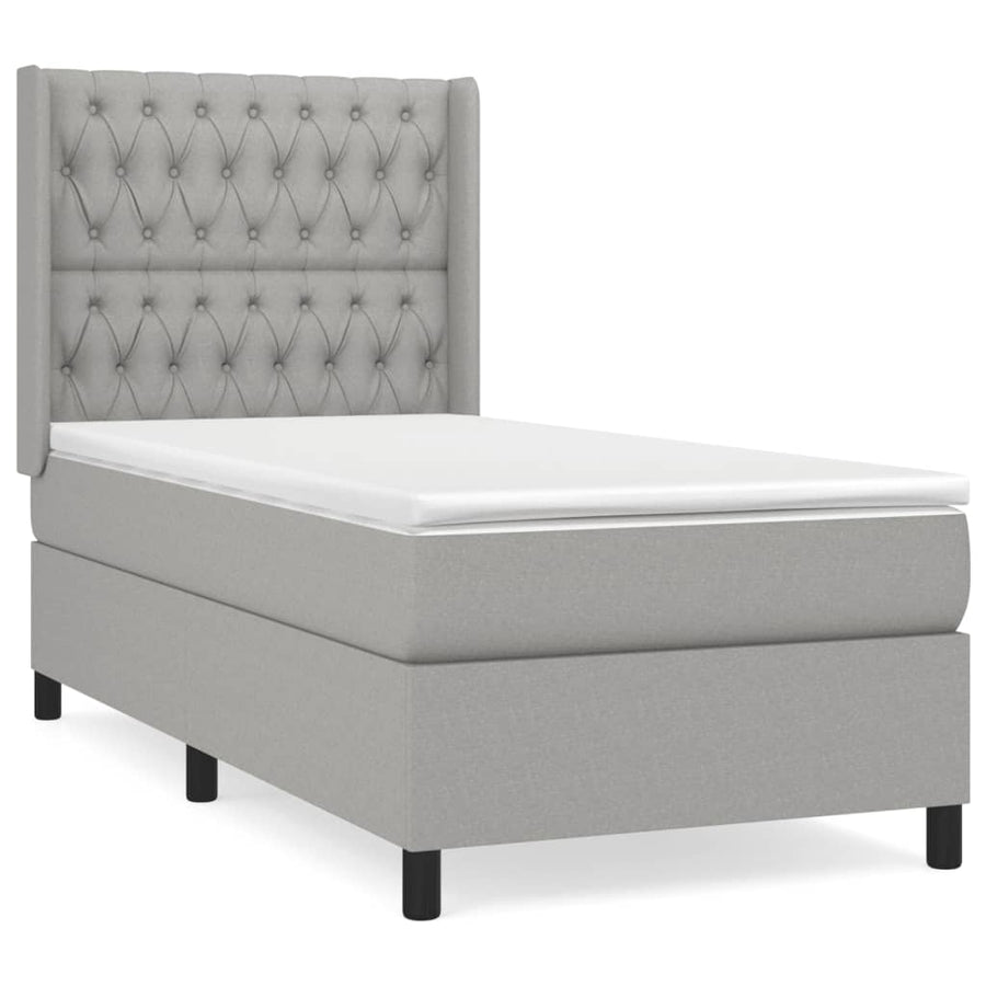 Boxspring Met Matras Stof Lichtgrijs 90 x 200 cm Getuft ontwerp