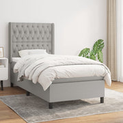 Boxspring met matras 100x200 cm lichtgrijs