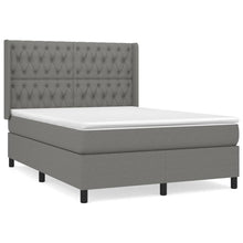 Boxspring Met Matras Stof Donkergrijs 140 x 190 cm Getuft ontwerp