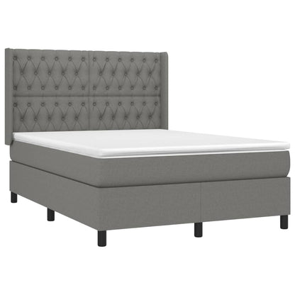 Boxspring Met Matras Stof Donkergrijs 140 x 190 cm Getuft ontwerp