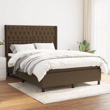 Boxspring Met Matras Stof Donkerbruin 140 x 190 cm Getuft ontwerp