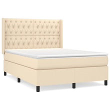 Boxspring met matras stof crèmekleurig 140x190 cm 140 x 190 cm Crème