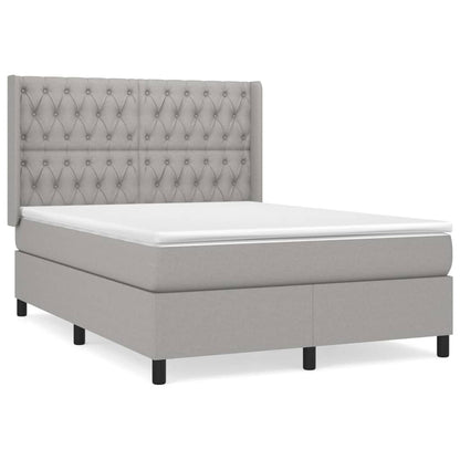 Boxspring Met Matras Stof Lichtgrijs 140 x 200 cm Getuft ontwerp