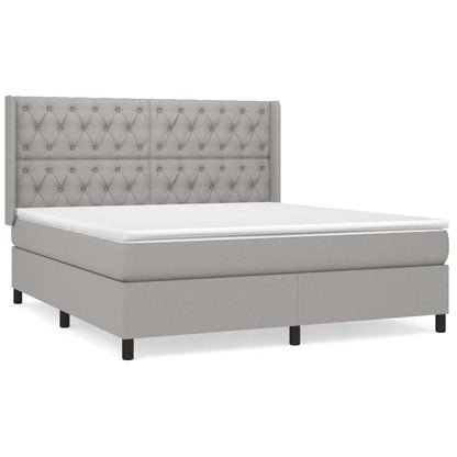 Boxspring Met Matras Stof Lichtgrijs 160 x 200 cm Getuft ontwerp