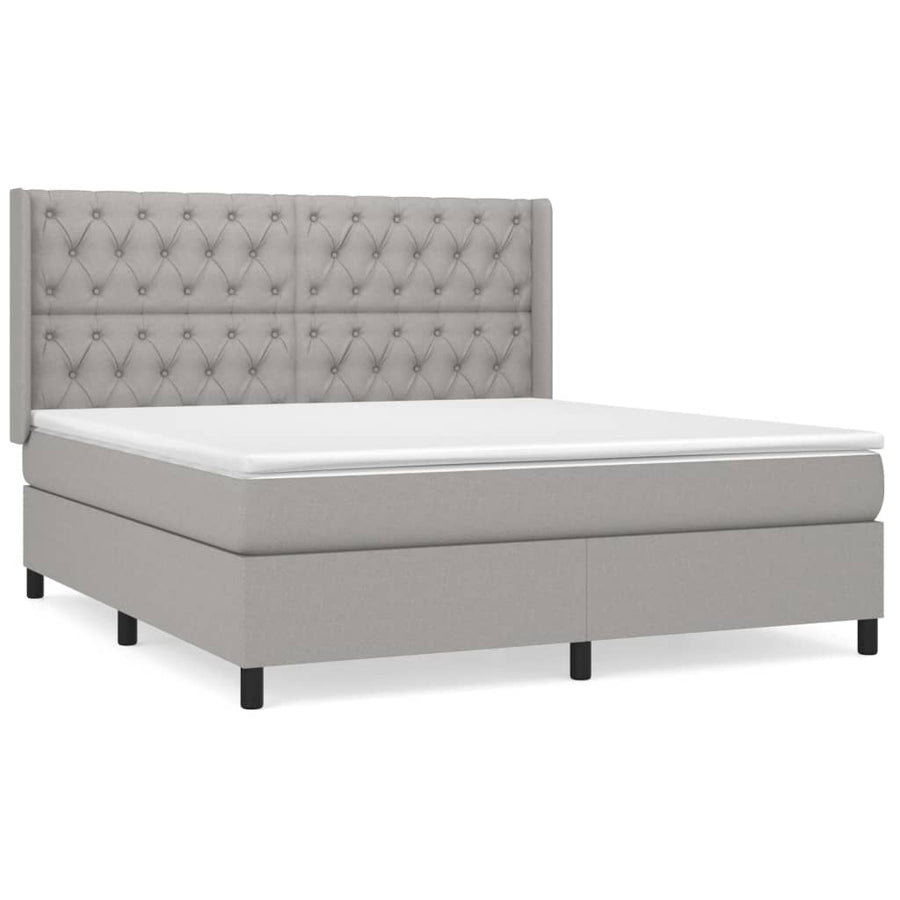 Boxspring Met Matras Stof Lichtgrijs 160 x 200 cm Getuft ontwerp