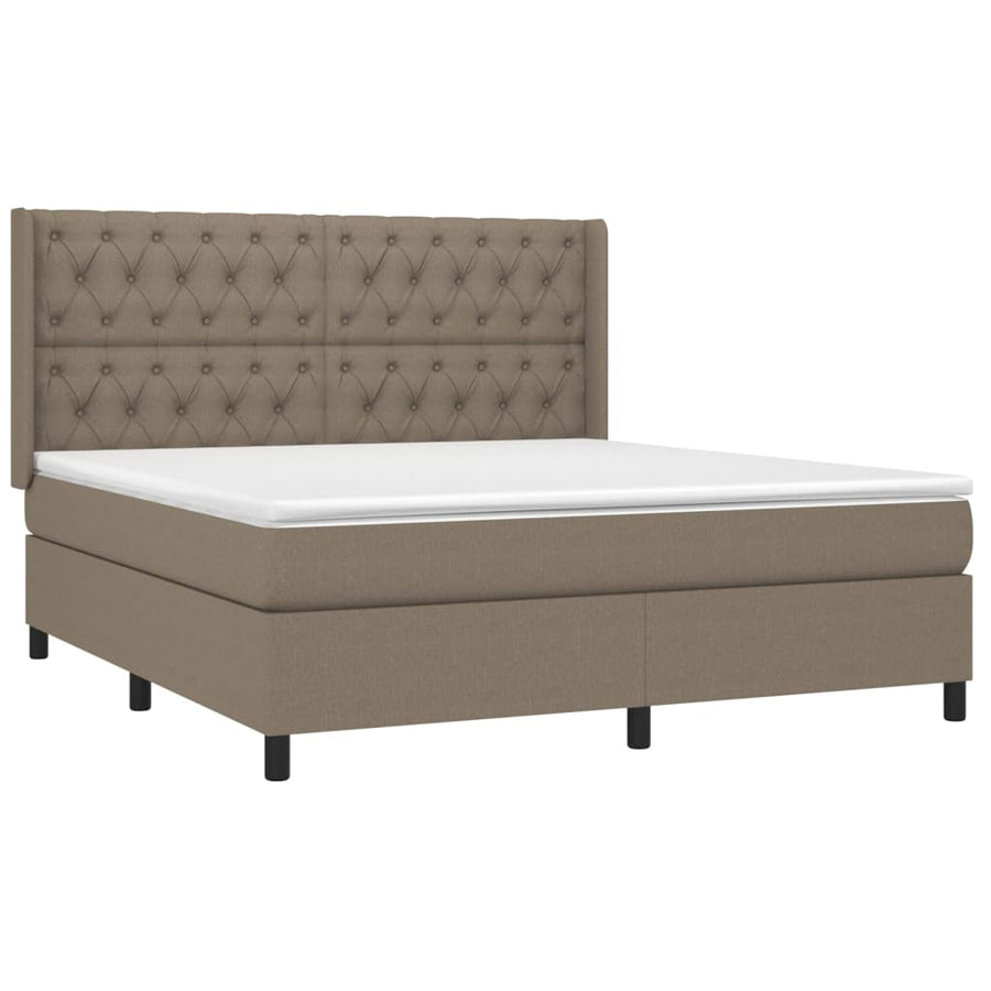 Boxspring Met Matras Stof Taupe 160 x 200 cm Getuft ontwerp