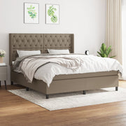 Box spring with mattress fabric taupe 160x200 cm